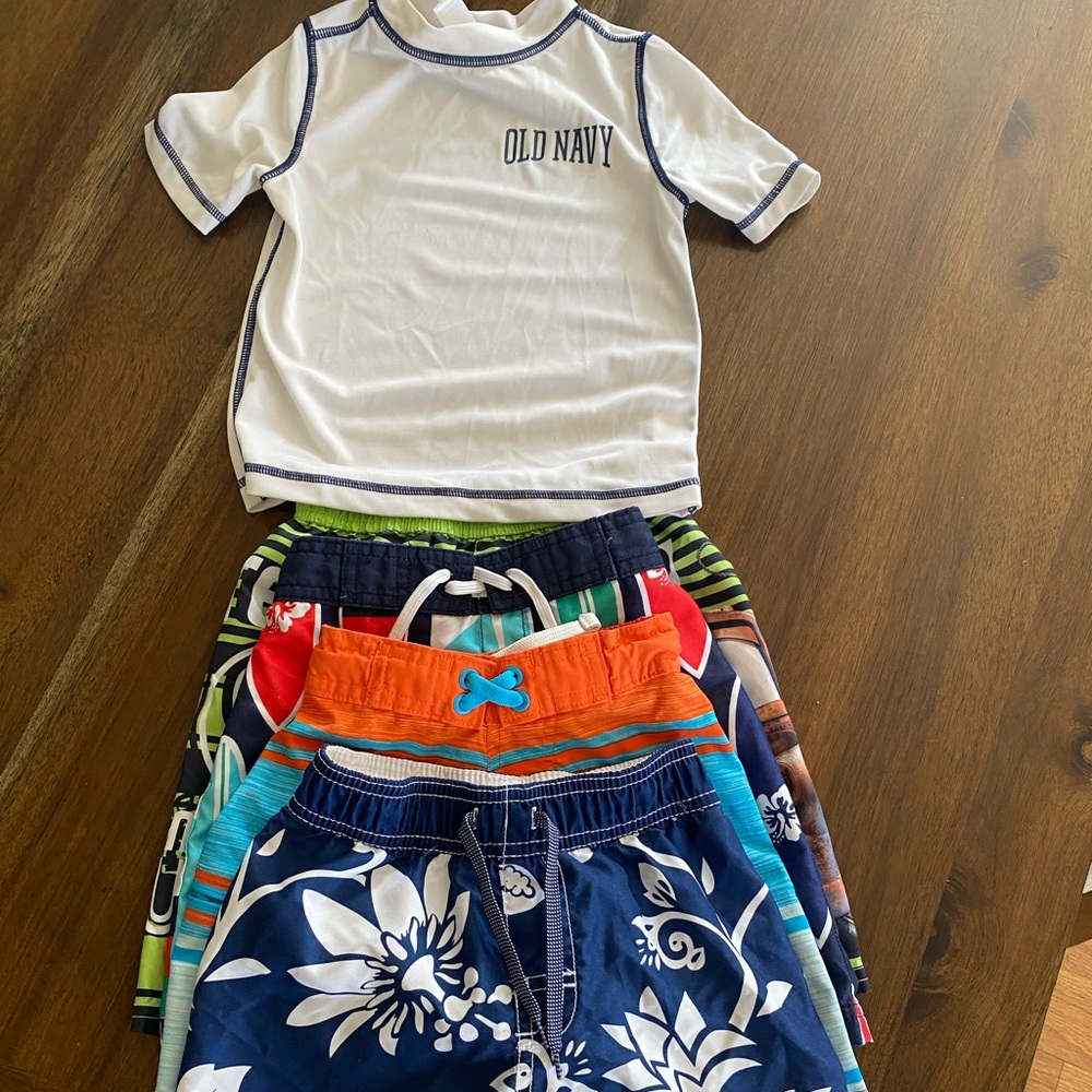 Toddler boys swim lot